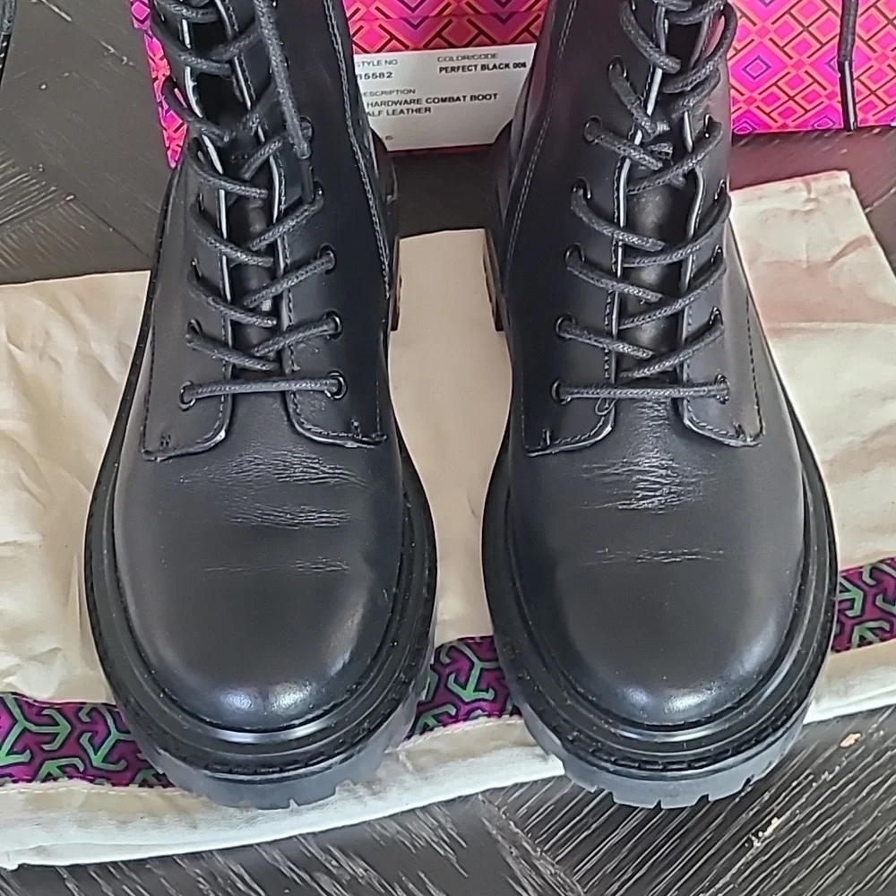 Tory Burch T Hardware Combat Boots